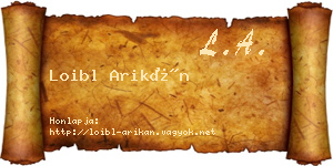 Loibl Arikán névjegykártya